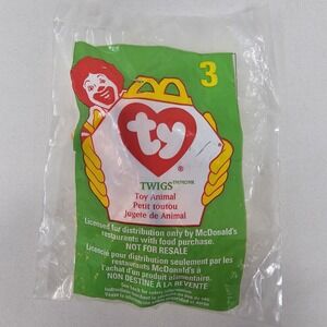 1998 McDonalds Happy Meal TY Teenie Beanie Babies #3 "Twigs"‎ The Giraffe